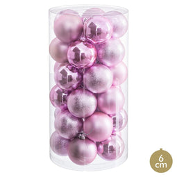 Kerstballen Roze Plastic Ø 6 cm (30 Stuks)