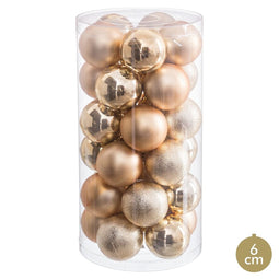Kerstballen Gouden Plastic Ø 6 cm (30 Stuks)