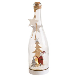 Kerstversiering Multicolour Kerstman Fles 8,3 x 8,3 x 28,5 cm