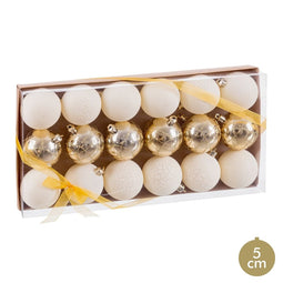 Kerstballen Gouden Plastic Ø 5 cm (18 Stuks)