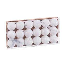 Kerstballen Wit Plastic Ø 4 cm (18 Stuks)