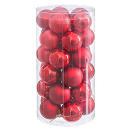 Kerstballen Rood Plastic Ø 6 cm (30 Stuks)