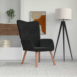 Relaxstoel fluweel zwart
