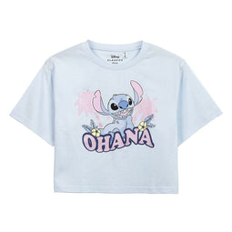 Dames-T-Shirt met Korte Mouwen Stitch Licht Roze Maat L