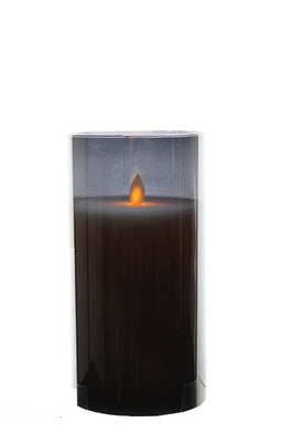 Magic Flame - LED kaars in smoked glas 20 cm b/o