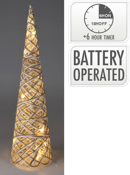 Nampook - Kegel led 60 cm grijs kerstversiering