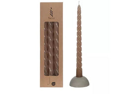 Hortus - Twisted candles set 3 st, taupe