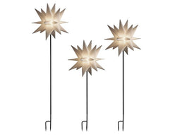 Konstsmide - Konstsmide 3d kunststof sterren op voet led set van 3, 80/100/120x40 cm