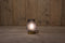 Anna's Collection - GLAZEN LAMP MAT GRIJS MET GOUDEN VOET 12X17CM 2XAAA