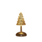 Anna's Collection - Kerstboompje op stam glas led op batterij met timer h20.5 cm mercury goud