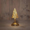 Anna's Collection - Kerstboompje op stam glas led op batterij met timer h20.5 cm mercury goud