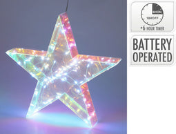 Nampook - Ster regenboog led 30 cm kerstversiering
