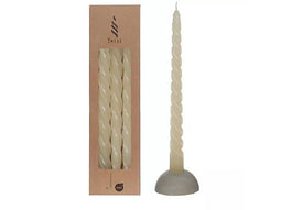 Hortus - Twisted candles set 3 st, creme