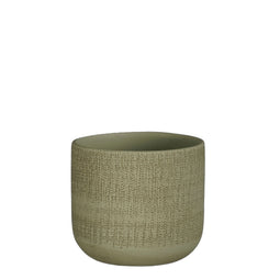 Mica Decorations - Florian pot rond groen h14xd15cm