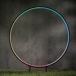 Luca - Garden d light neon tuinsteker cirkel zwart RGB connectable IP44 timer afstandsbediening d...