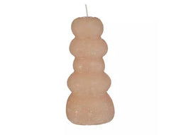 Hortus - Pebble candle d7xh15 cm, wit roze