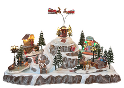 Oosterik Home - Kerstdorp Met Kerstman Op Slee
