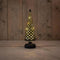 Anna's Collection - Kerstboompje glas gouden binnenkant met diamant patroon 10led warm wit op bat...