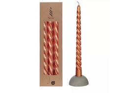 Hortus - Twisted candles set 3 st, coper metallic