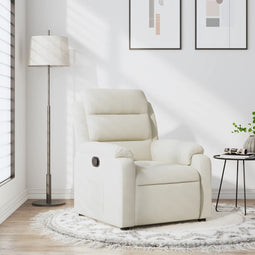 Fauteuil verstelbaar fluweel crmekleurig