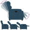 Fauteuil verstelbaar fluweel blauw