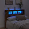 Hoofdeinde met LED 140x18,5x103,5 cm bewerkt hout oud hout