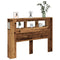 Hoofdeinde met LED 140x18,5x103,5 cm bewerkt hout oud hout