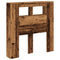 Hoofdeinde met LED 100x18,5x103,5 cm bewerkt hout oud hout