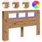 Hoofdeinde met LED 160x18,5x103,5 cm hout artisanaal eikenkleur