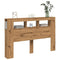 Hoofdeinde met LED 160x18,5x103,5 cm hout artisanaal eikenkleur