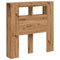 Hoofdeinde met LED 100x18,5x103,5 cm hout artisanaal eikenkleur