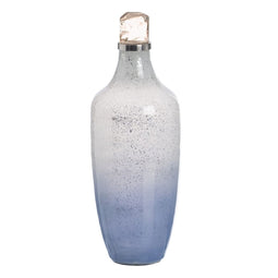 Fles Blauw Zilverkleurig Hars Kristal 16 x 16 x 44 cm Decoratief