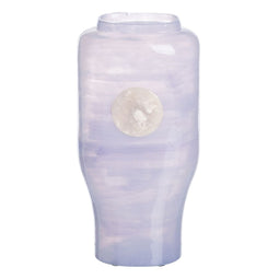 Vaas Blauw Wit Hars Kristal 15 x 9 x 31 cm