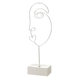 Decoratieve figuren Wit Zilverkleurig Keramisch Ijzer 15,7 x 8 x 42,9 cm