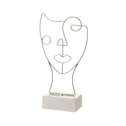 Decoratieve figuren Wit Zilverkleurig Keramisch Ijzer 18,5 x 8 x 34,3 cm