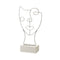Decoratieve figuren Wit Zilverkleurig Keramisch Ijzer 18,5 x 8 x 34,3 cm