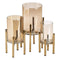 Kaarshouder Gouden Kristal Staal 10 x 10 x 18 cm