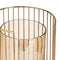 Kaarshouder Bruin Gouden Hout Kristal Staal 18 x 18 x 25 cm