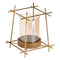 Kaarshouder Bruin Gouden Hout Kristal Staal 20 x 20 x 23 cm