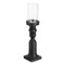 Kaarshouder Zwart Hout Kristal 12 x 12 x 55 cm