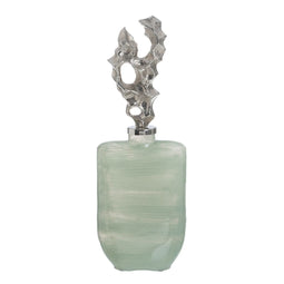 Fles Groen Zilverkleurig Aluminium Kristal 16 x 10 x 46 cm Decoratief