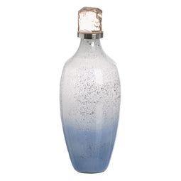 Fles Blauw Zilverkleurig Hars Kristal 12 x 12 x 33 cm Decoratief