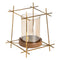 Kaarshouder Bruin Gouden Hout Kristal Staal 24 x 24 x 26 cm