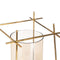 Kaarshouder Bruin Gouden Hout Kristal Staal 24 x 24 x 26 cm
