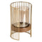 Kaarshouder Bruin Gouden Hout Kristal Staal 15 x 15 x 23 cm