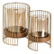 Kaarshouder Bruin Gouden Hout Kristal Staal 15 x 15 x 23 cm