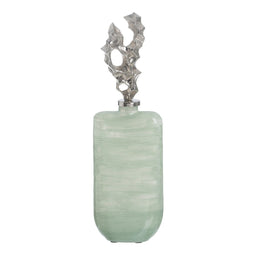 Fles Groen Zilverkleurig Aluminium Kristal 16 x 9 x 54 cm Decoratief