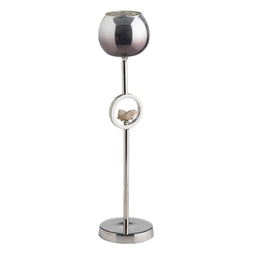 Kaarshouder Zilverkleurig Aluminium Kristal 11 x 11 x 51 cm