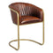 Keukenstoel Bruin Gouden Leer Ijzer 55 x 53 x 74 cm