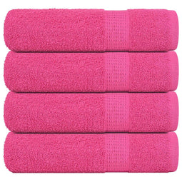 Douchehanddoeken 4 st 70x140 cm 360 g/m 100% katoen roze